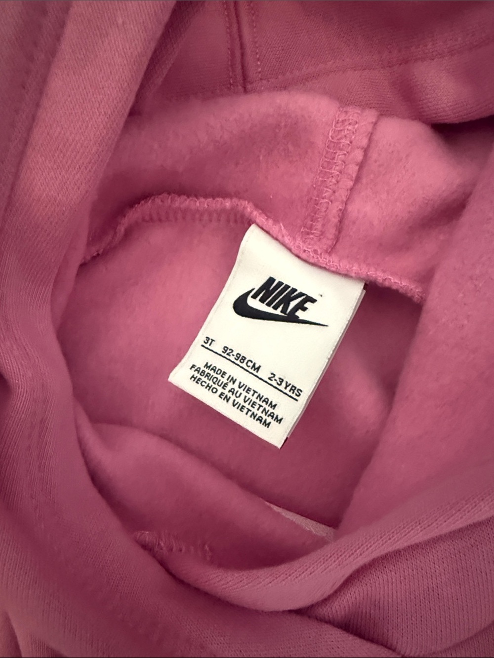 Nike Kids Pink Two Piece - Hoodie & Wide Leg Sweatpants Set 3t - Picture 4 of 4